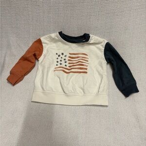 Little Co. By Lauren Conrad -Kids' Cream and Navy American Flag Sweatshirt